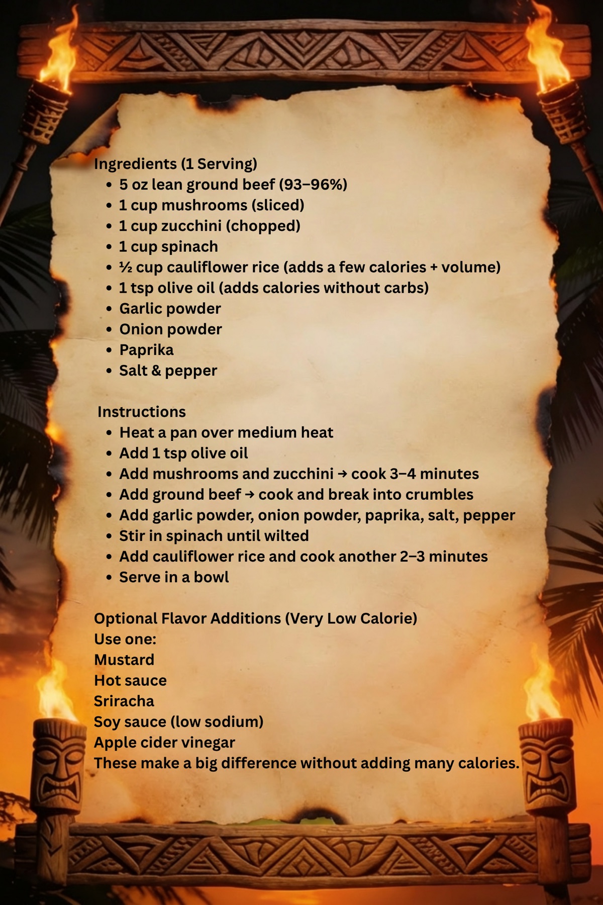 Beef Veggie Bowl Recipe Card