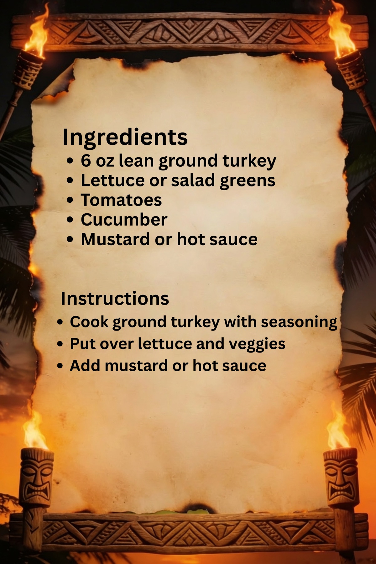 Turkey Wrap Bowl Recipe Card