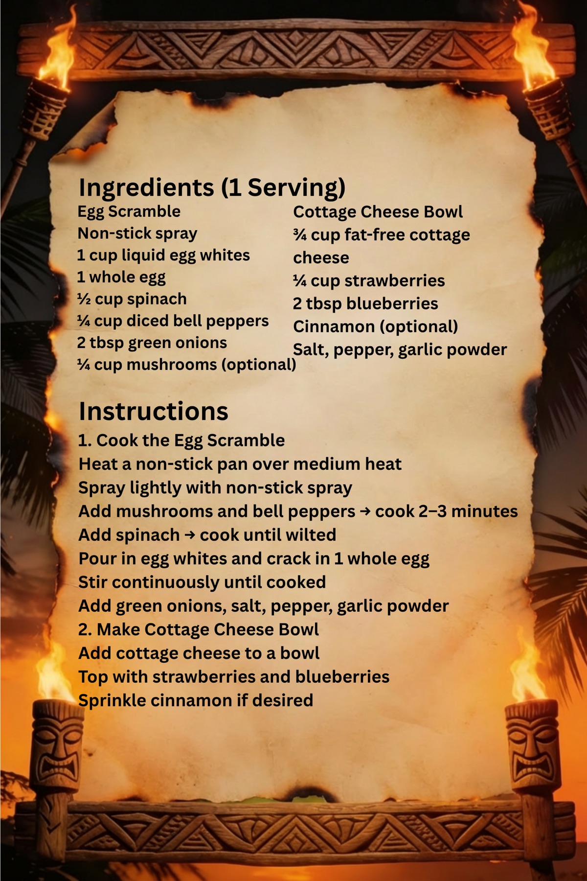 Veggie Scramble & Berry Cottage Bowl Recipe Card