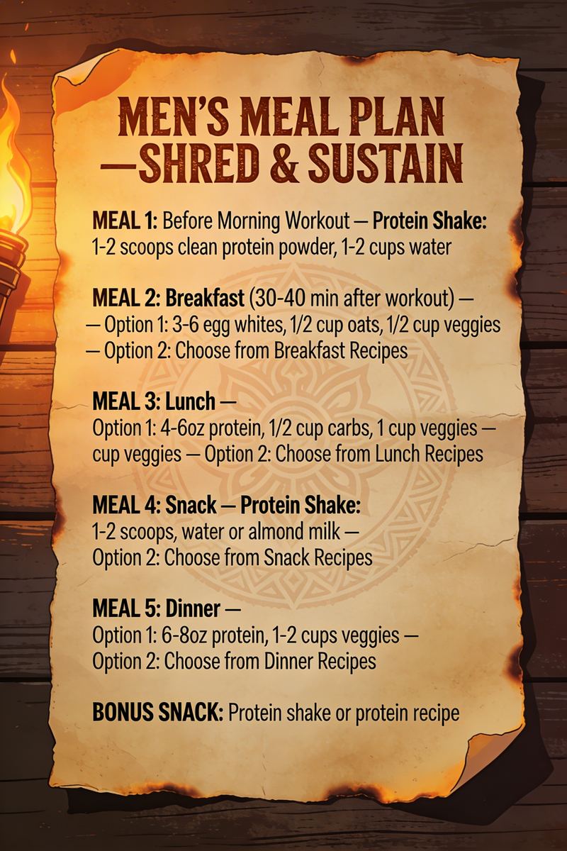 Men's Meal Plan - Shred & Sustain